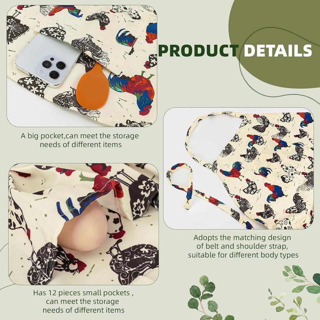 2 Packs Egg Apron, Egg Collecting Apron for Chicken Duck Goose Eggs, Chicken Egg Apron for Housewife Farmhouse Kitchen Restaurant Parent-Child