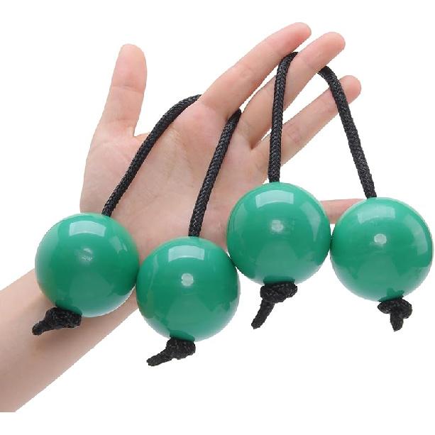 2 Pairs Aslatua Shakers, Kashaka Musical Percussion Instrument African Asalato Shaker Rhythmic Balls, Yellow