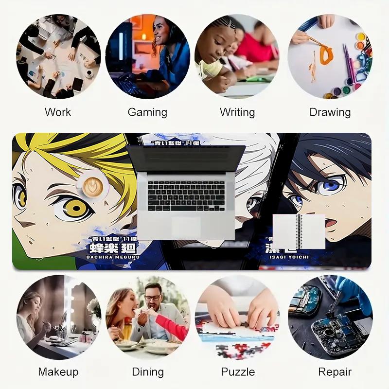 1Pc Anime Characters Series Gaming Mouse Pad Keyboard Desk Mat Non-slip Rubber Lock Edge Waterproof Computer Mousepad for Office Home Decor S1197