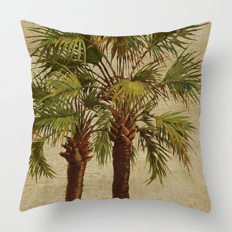 Home Decor Tropical Palm Tree Pattern Pillow Covers Pattern Cushion Cover Suitable for Sofa Bedroom Car Pillow Cover