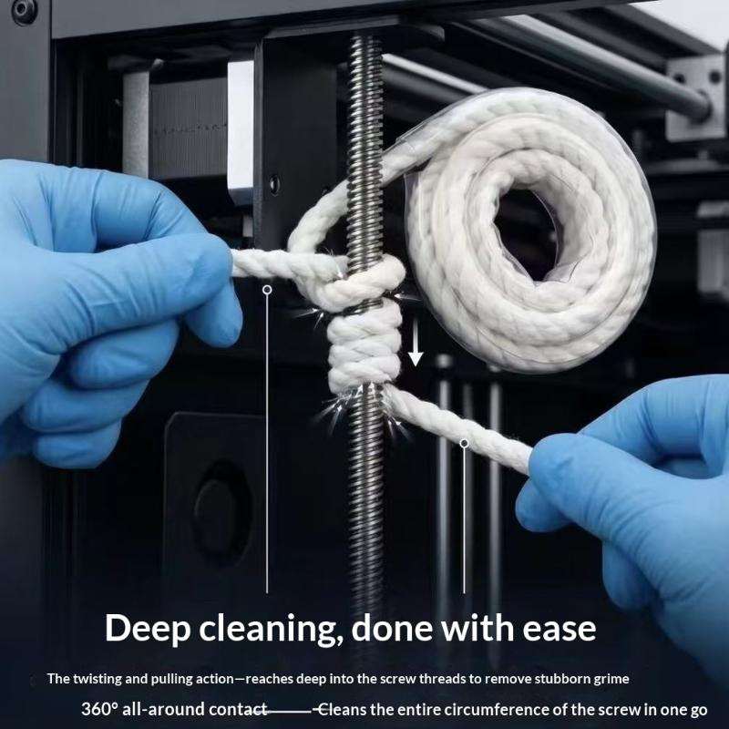 30/40/50Pcs 3D Printer Lead Screw Cleaning Cotton Rope 360 Degree Deep Clean Removes Stubborn Dirt For Printer Maintenance