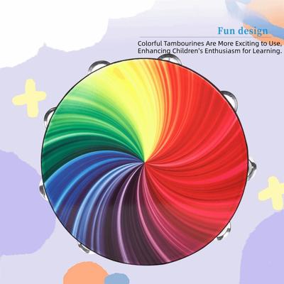 Double Row Jingles Hand Drum Dazzling Colour Colorful Musical Instrument Double Layer Percussion Birthday Gifts