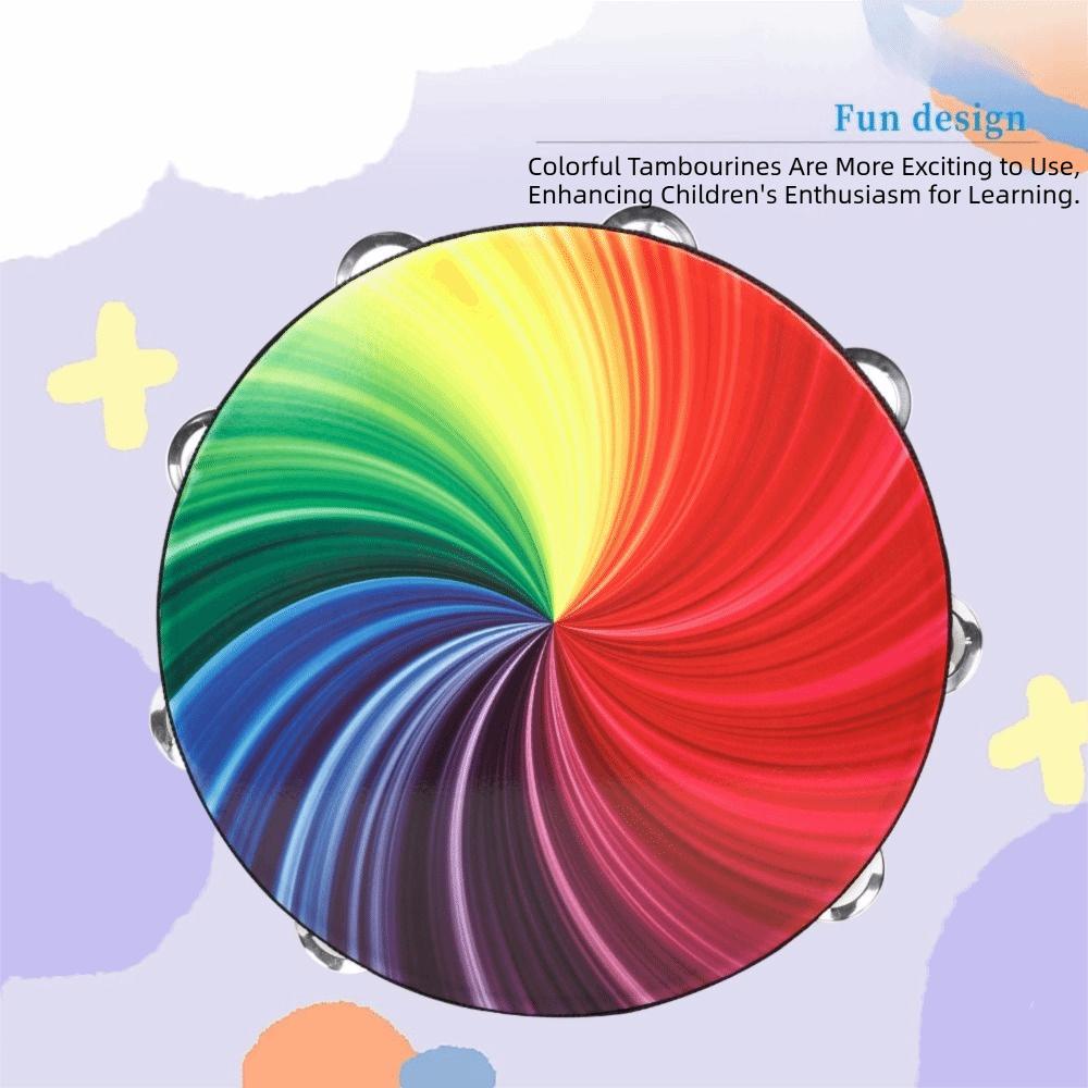 Double Row Jingles Hand Drum Dazzling Colour Colorful Musical Instrument Double Layer Percussion Birthday Gifts