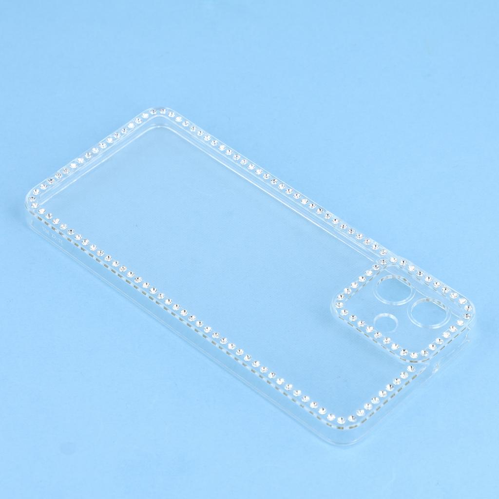 For Samsung Galaxy A07 4G TPU Case Rhinestone Decor Clear Phone Back Cover,Precise Cutout