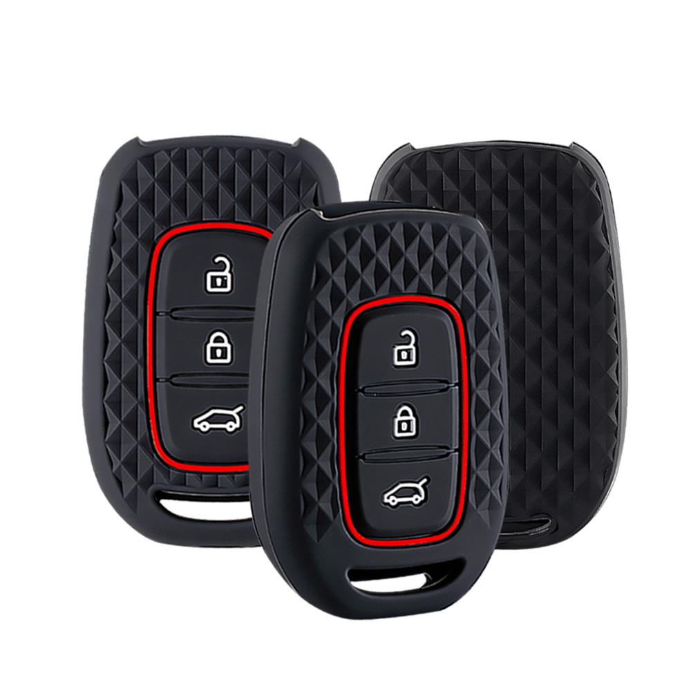 3 Button Fob Shell Holder Silicone Car Key Cover Case For Renault Kwid Traffic Symbol Dacia Sandero Logan Duster