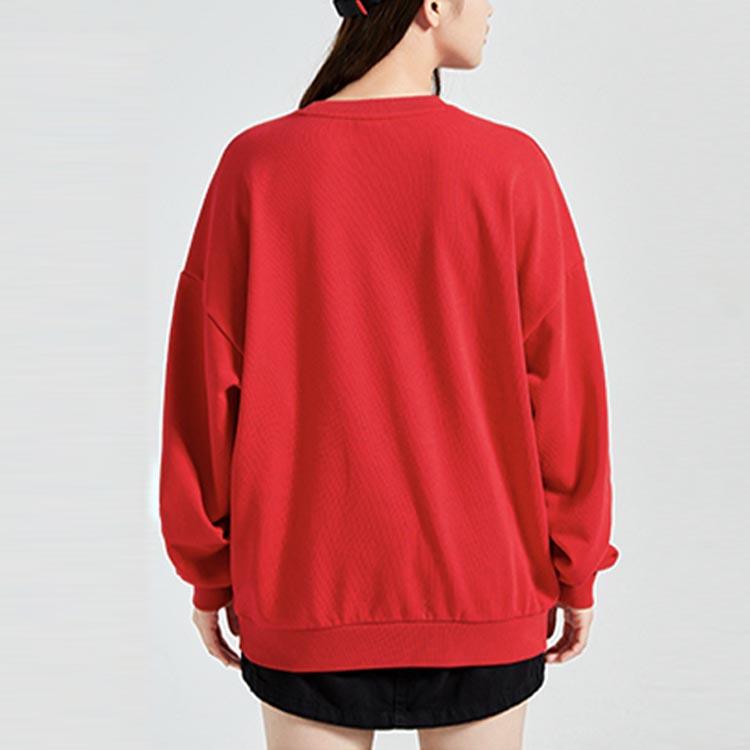 Li Ning Sports Fashion Series Loose Long Sleeve Pullover Round Neck Sweatshirt Men Sweatshirt Red AWDR582-5