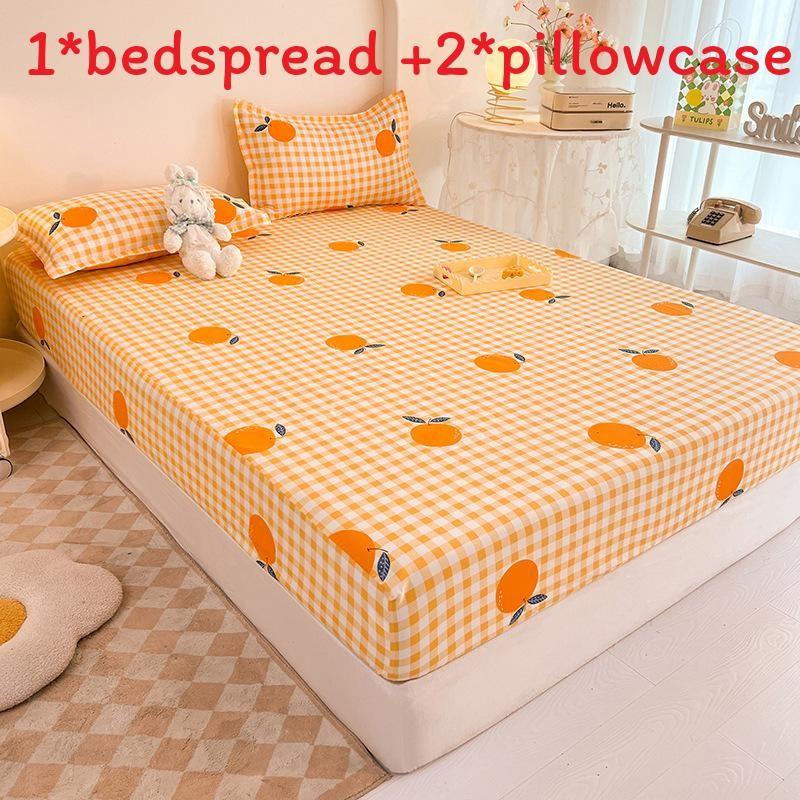 Flower Bear Rabbit Pattern Water Wash Cotton Bedspread Mattress Protective Cover