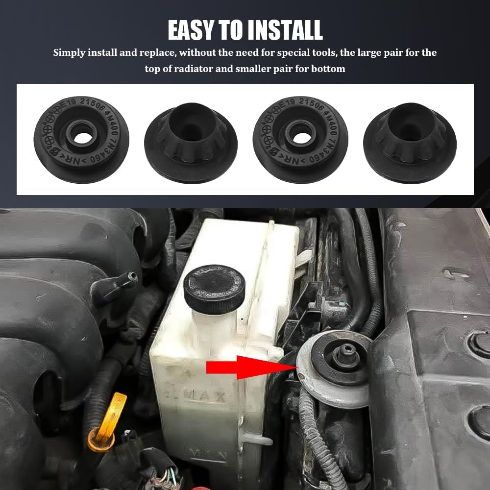 4PCS Car Radiator Mount Bushing, Automotive Radiator Parts, Rubber Radiator Bracket, Car Accessories Fit For Altima Murano Pathfinder Quest Rogue,