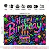 1pc 2D Flat Happy Birthday Banner Indoor Outdoor Backdrop Decor Garden Patio Celebration Party Decor Birthday Theme Photo Backdrop