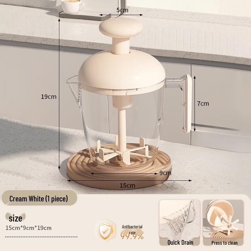 ZISIZ Manual Press-Action Egg Whisk and Cream Mixer
