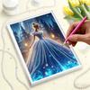 Disney Pearl Painting Cinderella Blue Dress Castle Back View Creative Exquisite Landscape Sparkling Painting Craft Home Wall DecorationDIYHandmadeGift