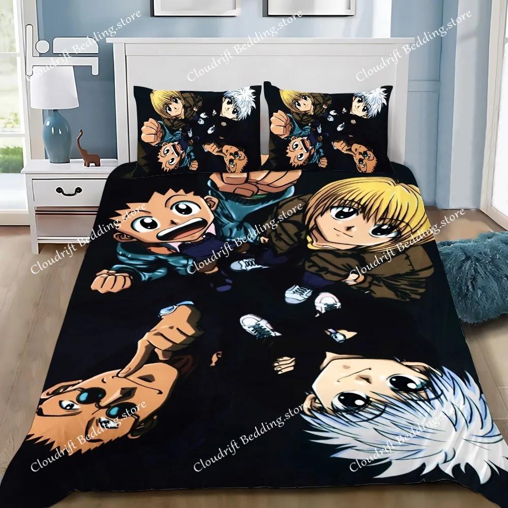 Cartoon Hunter X Hunter Duvet Cover Pillowcase Bedding Set Adult Boy Girl Bedroom Decoration Children Single Double Large Size
