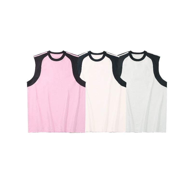 Men's Sleeveless Round-Neck T-Shirt Men's Casual Loose-Fit Tank Top Men's Top