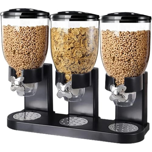 

GHDVOP Cereal Dispenser, Large Capacity 2L, 3-Row Capacity, Stylish Dry Food Dispenser for Kitchen Countertops, Keeps Food Fresh, Storage Unit for Ric