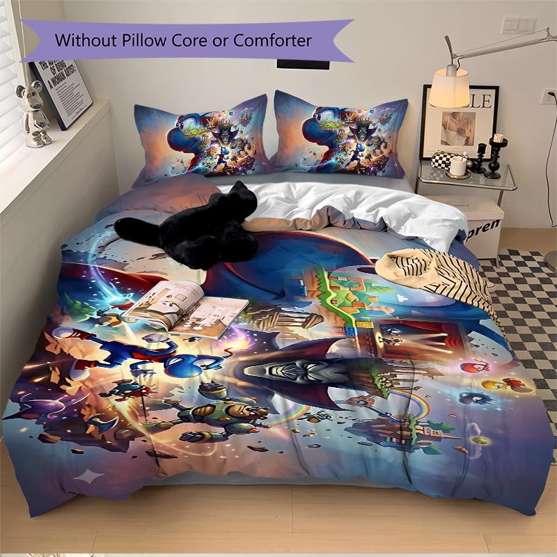 Fantasy World Adventure Printed 3pcs Bedding Set Soft Microfiber 1 Duvet Cover And 2 Pillowcases Home Bedroom Decor Xmas Gift K1619