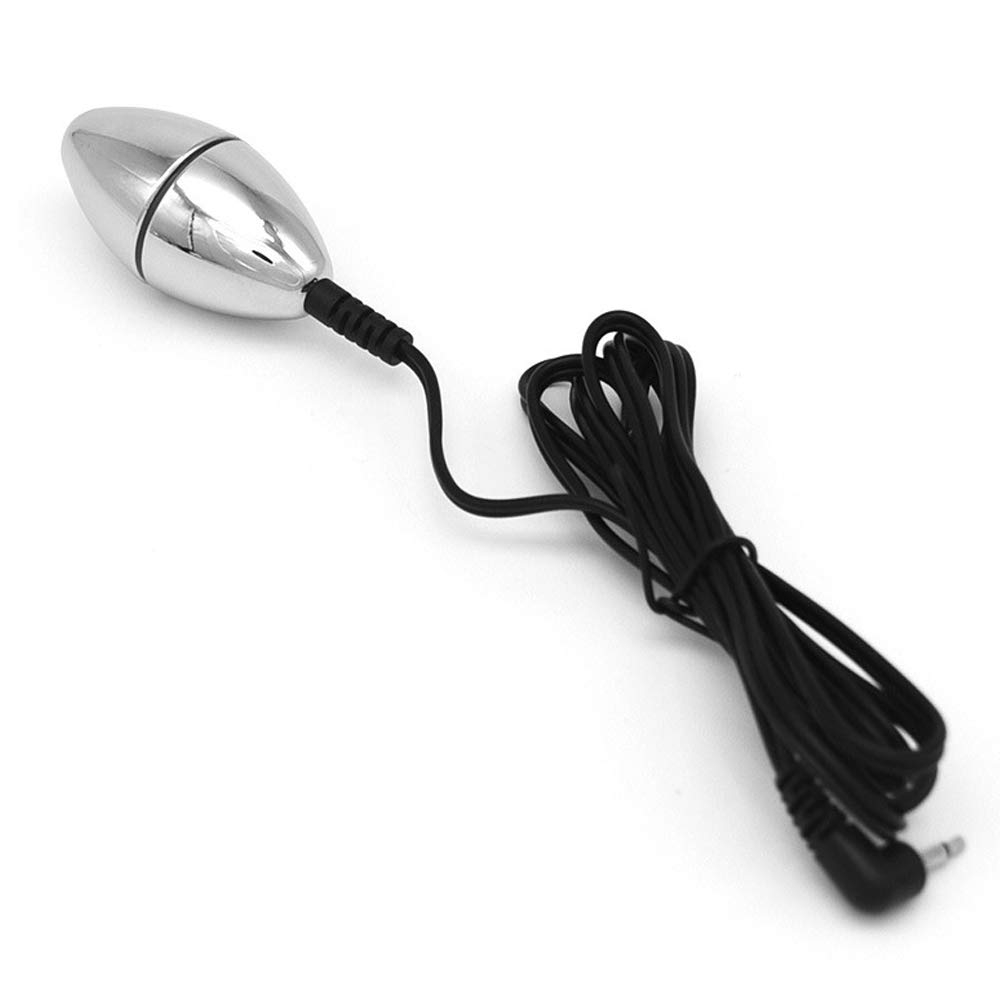 Electric Sex Anal Plug Stainless Steel Electric Shock Anal Plug Anal Torture Unisex Sex Toy (A Suit)