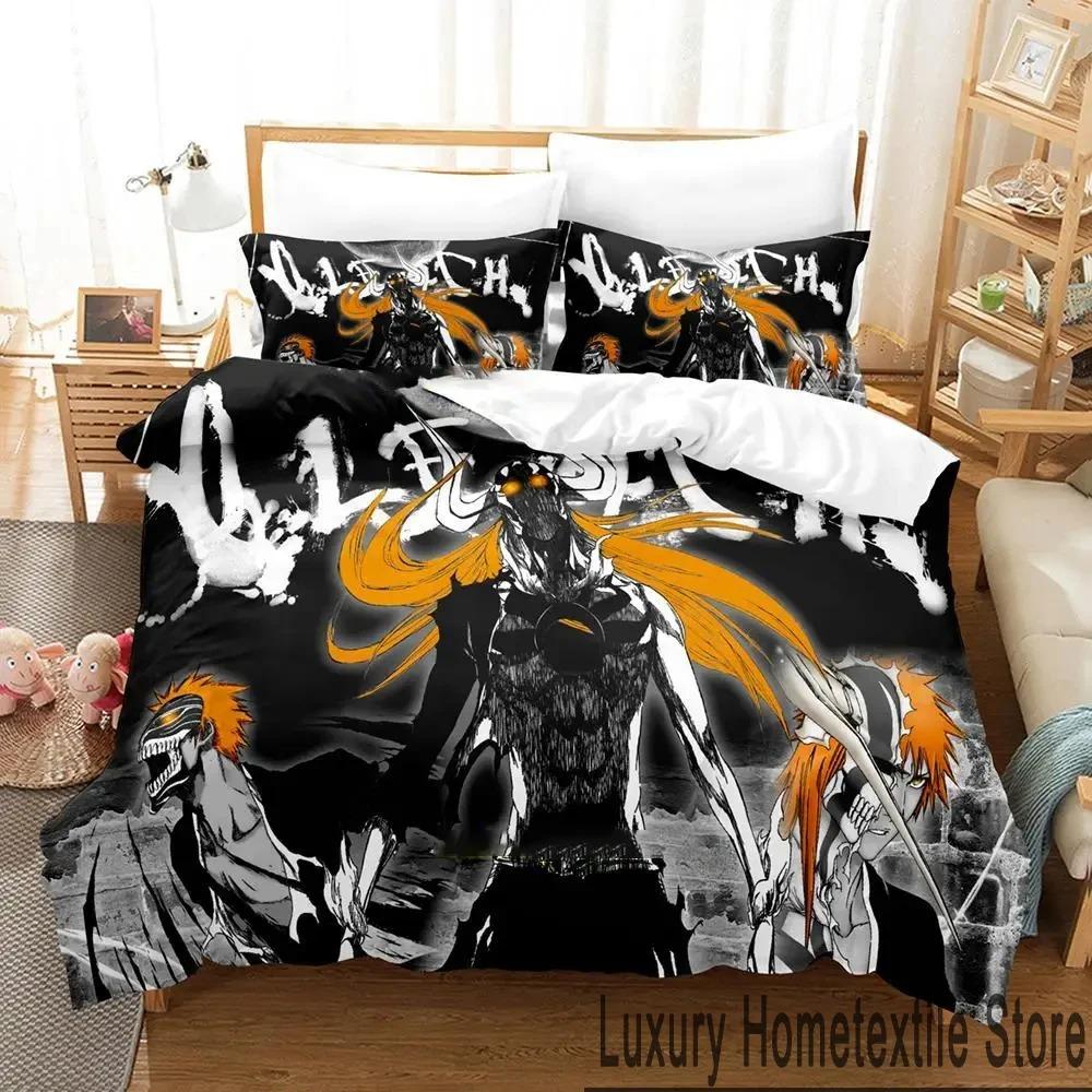 Anime Bleach Kurosaki Ichigo Bedding Set Duvet Cover Bed Set Quilt Cover Pillowcase Comforter king Queen Size Boys