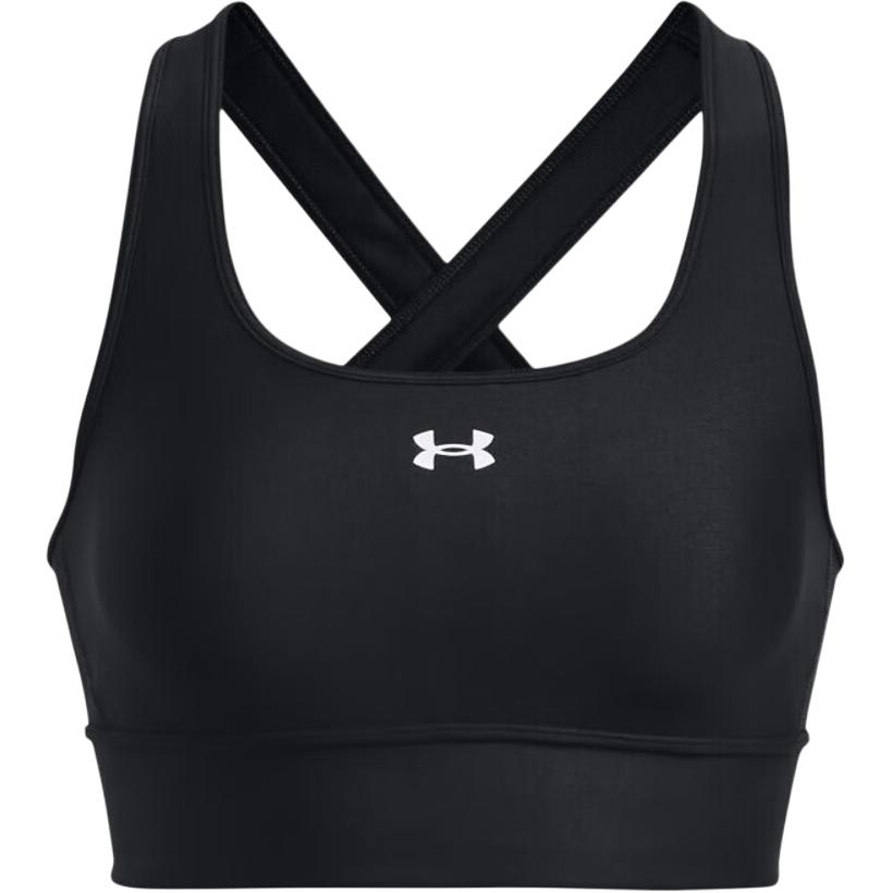 Under Armour Solid Cross-Back Medium Support Sports Bra Women Underwear Black 1377916-001