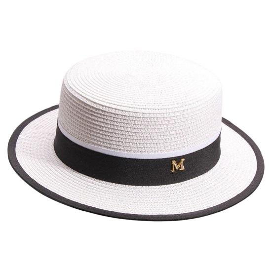 

Beach Hat Large Brim UV-proof Flat Top Fashion Summer Women Visor Cap for Outdoor белый