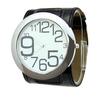 Men Women Luxury Sport Faux Leather Big Marker Analog Quartz Wrist Watch
