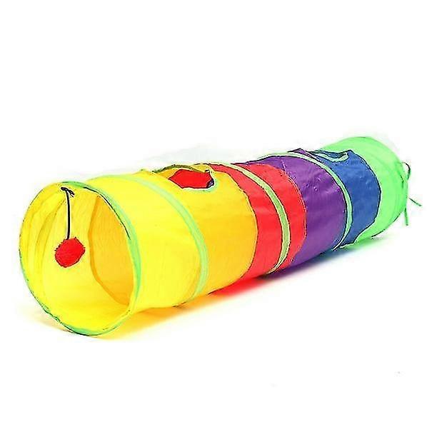 Collapsible Pet Cat Tunnel with Hanging Ball Foldable Toys Cat Rabbit Tunnel Funny Play Tube