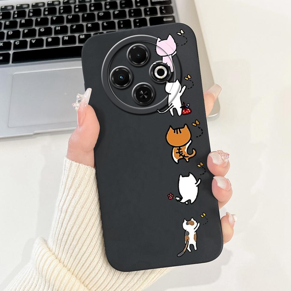 Spark30C Cover For Tecno Spark 30C 2024 Case Cute Cartoon Girl Cover Soft Silicone Phone Case For Spark 30 C Spark30 Full Bumper