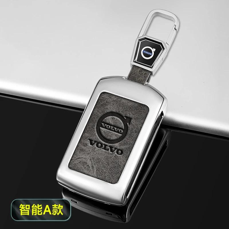 AABBG1 Zinc Alloy Car Key Case Cover Shell Holder Fob For Volvo S60 S90 XC40 XC60 XC90 V90 Polestar 1 Polestar 2 Keychain Car Accessory
