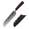 Stainless Steel Santoku Chef's Knife Japanese Laser Damasko Pattern Boning Knife Fruit Knife Cooking Multi-purpose Knife Kitchen Accessories