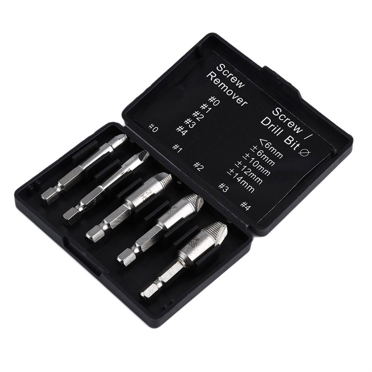

5 шт. Набор инструментов для извлечения сломанных винтов и удаления шпилек &; С чехлом Hw7