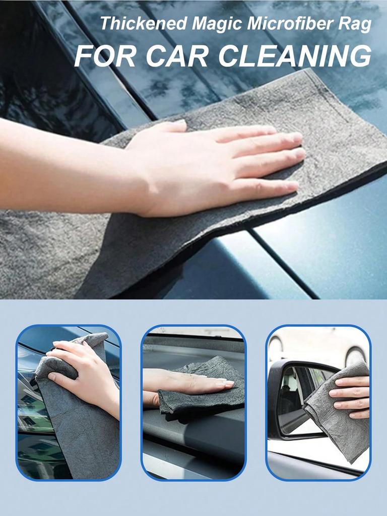 5Pcs Magic Microfiber Cleaning Cloths, Streak-Free for Glass/Mirror, Thick Absorbent, Fits Windows/Kitchen/Car/Home, Lint-Free,