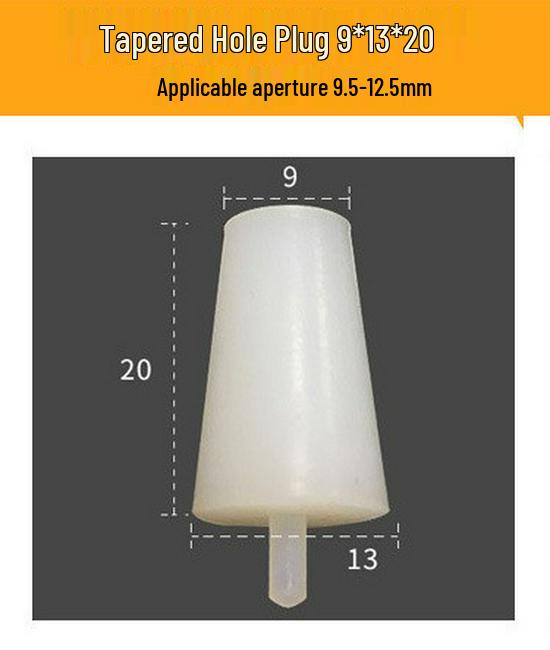 Tappo Conico in Gomma Siliconica ad Alta Temperatura per Applicazioni di Sigillatura, Galvanica, Sabbiatura e Impermeabilizzazione.
