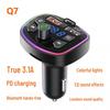 Q7 Colorful Ambient Light Car MP3 Player with Bluetooth Receiver & Multifunctional QC3.0 Fast Car Charger