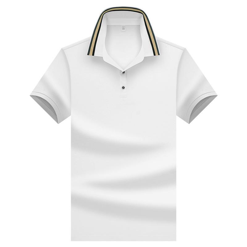 

Dmao Short-sleeved POLO shirt, men s pure cotton breathable T-shirt, business casual lapel top XXXL білий
