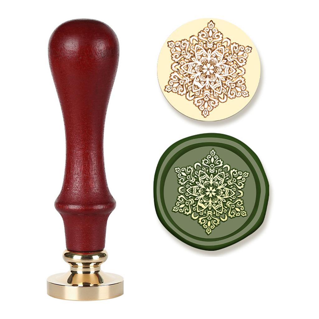 Christmas Themed Seal Stamp Head with Wood Handle for Seal Envelope Christmas Card Invitation Scrapbooking Embellishment