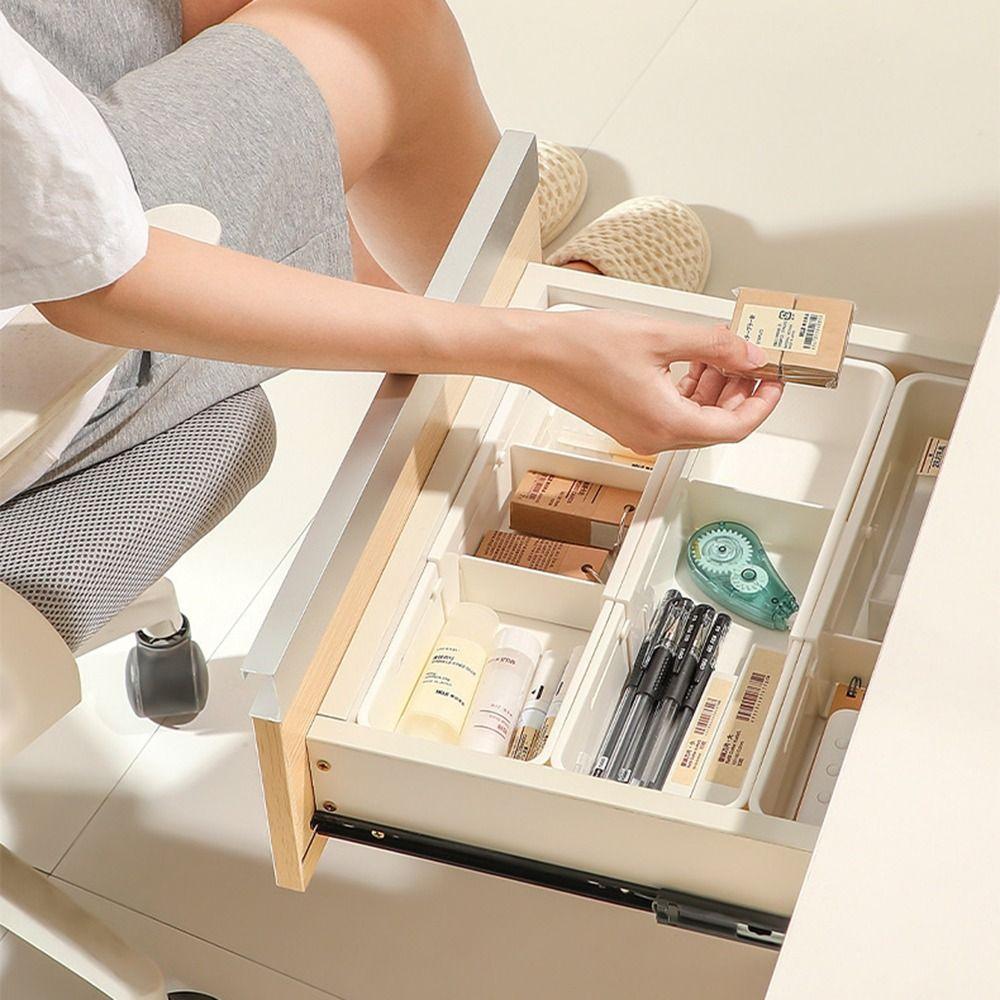 Large Capacity Retractable Storage Box Cosmetics Box  for Stationery Medicine Sundries Separation