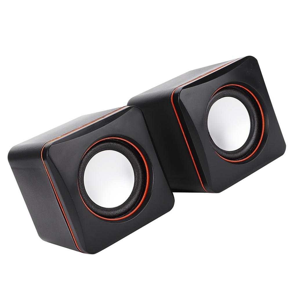 Mini Cube USB Stereo 3.5mm Jack Wired Speaker For Desktop Laptop PC Computer(Double Track)