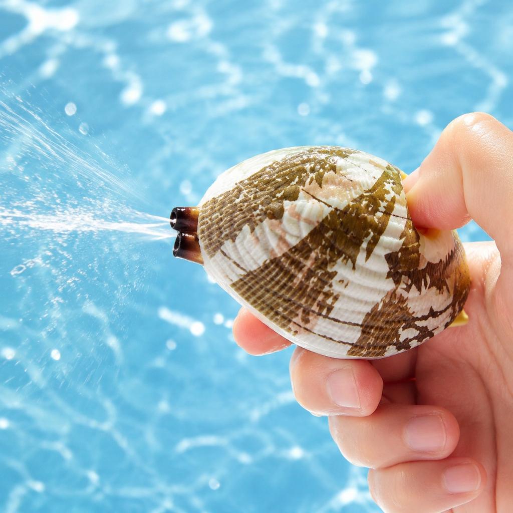 Realistic Shell Water Squirt Toy Clam Style Press Water Gun Outdoor Pool Beach Water Play Toy Random Design Included