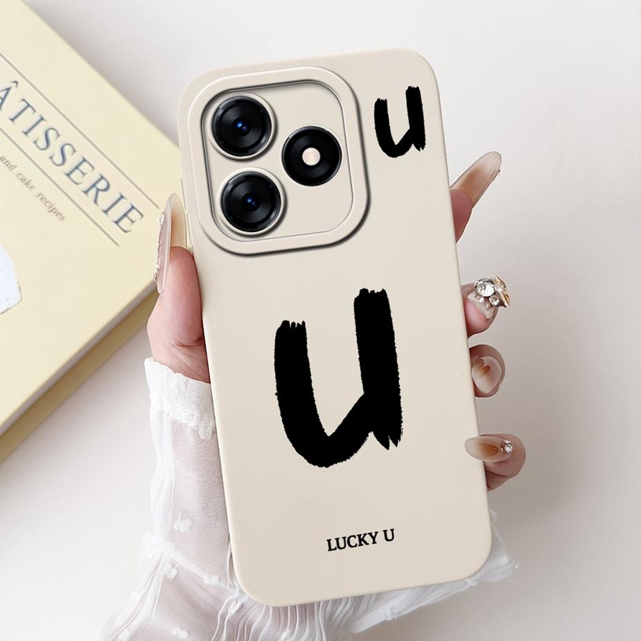 For Tecno Spark 10 4G Case Spark 10C Fashion Lucky Letters Cover Matte Phone Case For Tecno Spark 10 Pro KI7 Spark10 Soft Fundas