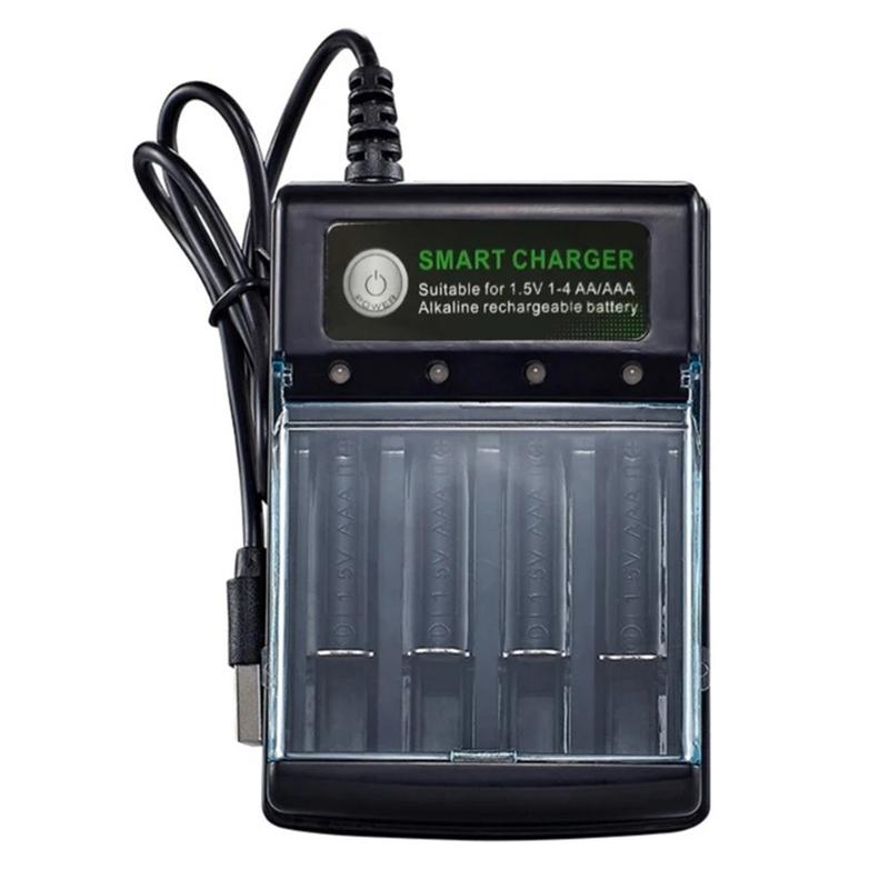 4 Slots Battery Charger Independent Charging Speedy Smart Charger Intelligent Battery Charger for 1.5V AA/AAA Batteries Charger