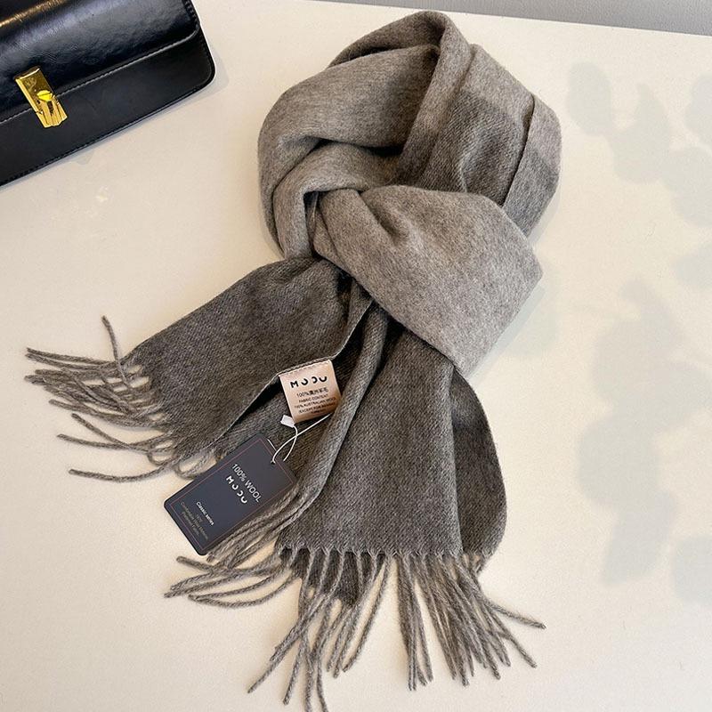 Tassel Color Matching Wool Scarf Double-sided Shawl Dual-purpose Couple Outer Warm Scarf Winter