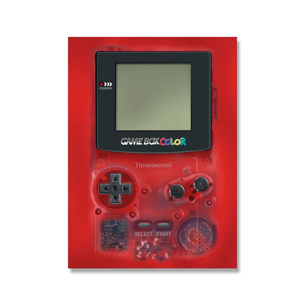 Retro Dětství Barevná Herní Konzole Plakát Umělecký Obrázek Tisk Vintage Hračka Hráč Plátno Malba Dětský Pokoj Zeď Domácí Dekorace