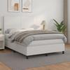 Exclusive House - Slatted Bed Base with Mattress White 140x190cm Faux Leather