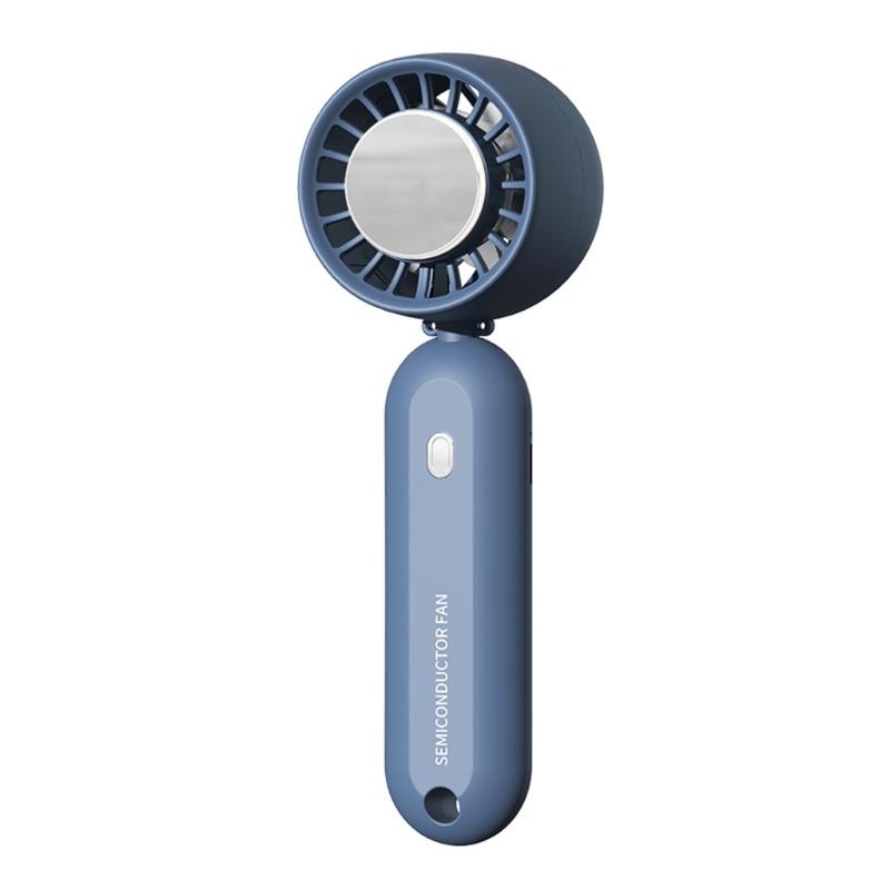 

Пластиковый мини-складной вентилятор, перезаряжаемый безлопастной ручной вентилятор, охлаждающий электрический вентилятор с 3 скоростями для путешествий на открытом воздухе синий