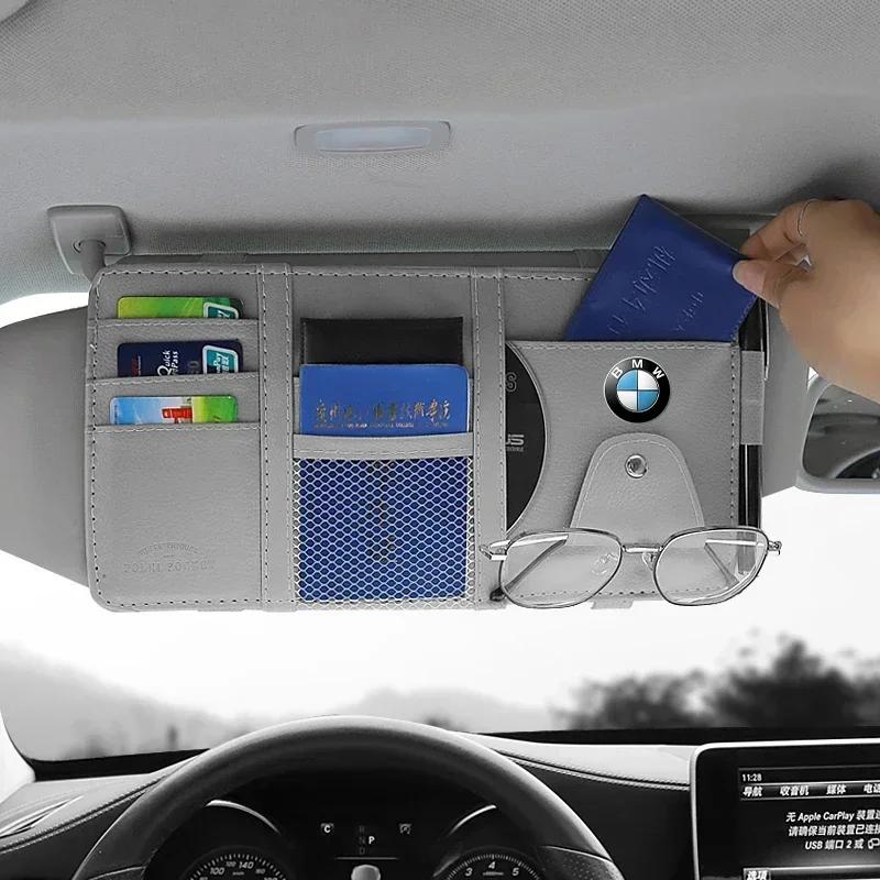 X4 X5 X6 2025 Car For BMW Car Sun Visor Organizer Multi-Pocket Auto Interior Accessories Zipper Pocket Organizer For BMW X3 X4 F