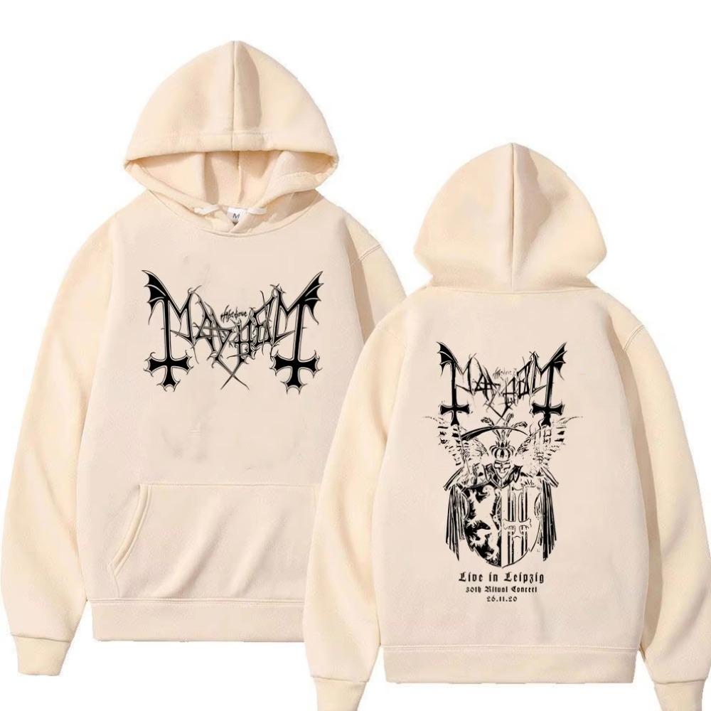 Spring Autumn Mayhem Live in Leipzig Skeleton Graphic Hoodie Men Women Rock Pullover Male Vintage Casual Hoodies