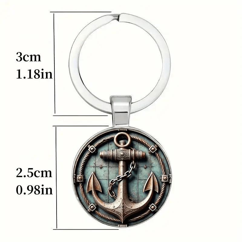 Retro Anchor Time Gem Keychain – European & American Fashion Alloy Pendant for Bags & Cars
