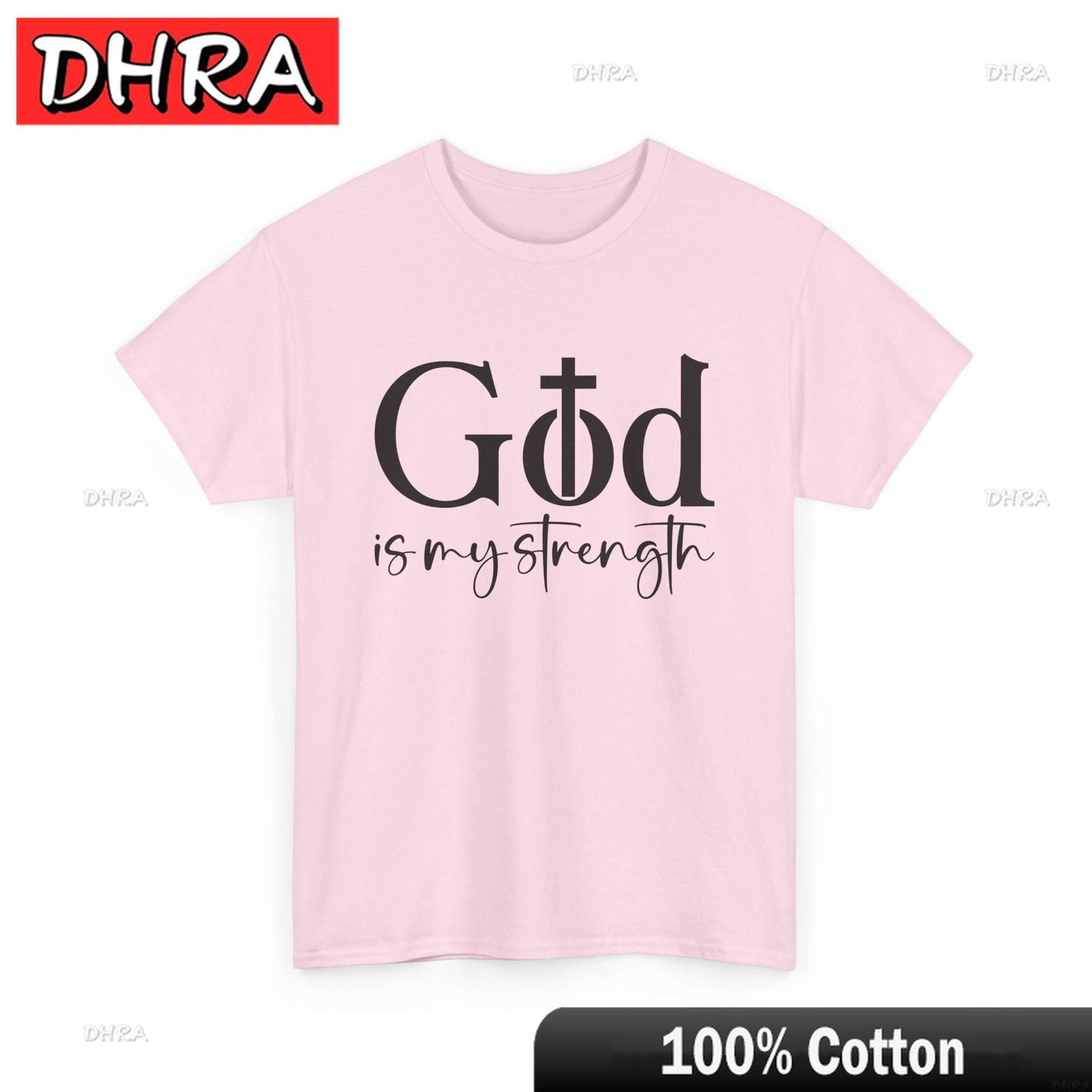 

God Is My Strength TShirt Christian Motivation Tee Jesus Faith Shirt Vibrant Classic Tops for Couples Streetwear Tees TShirt 4XL