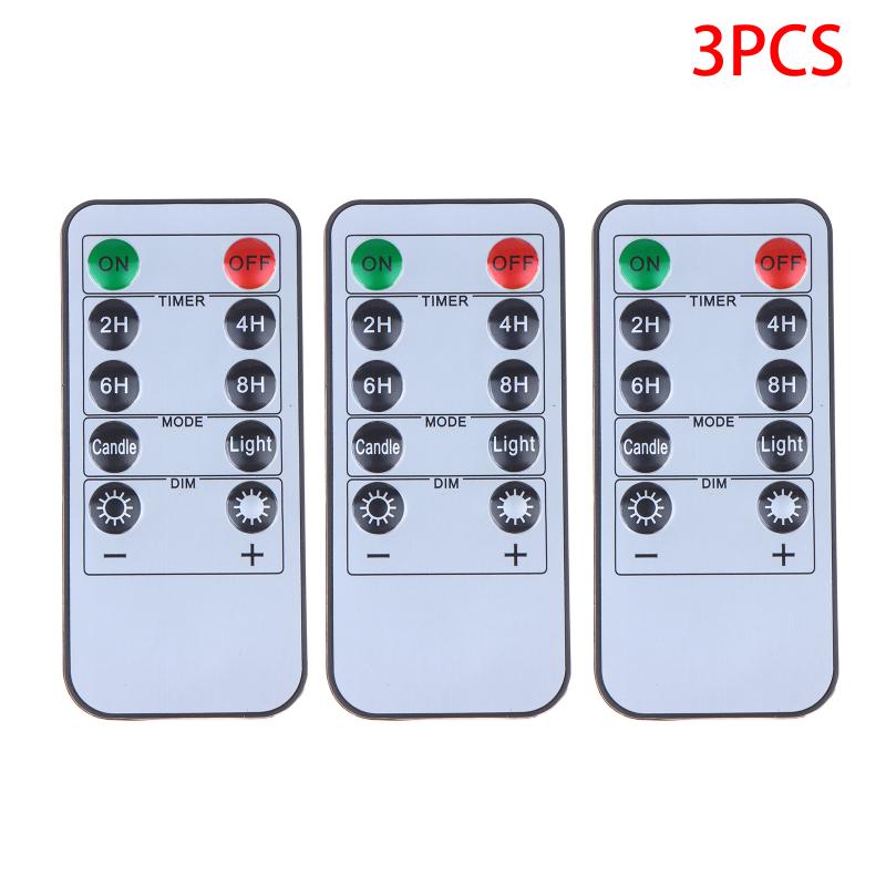 10-Key Battery Powered LED Candle Remote Control Timer Adjustable Illumination for Restaurant Ambience Decor