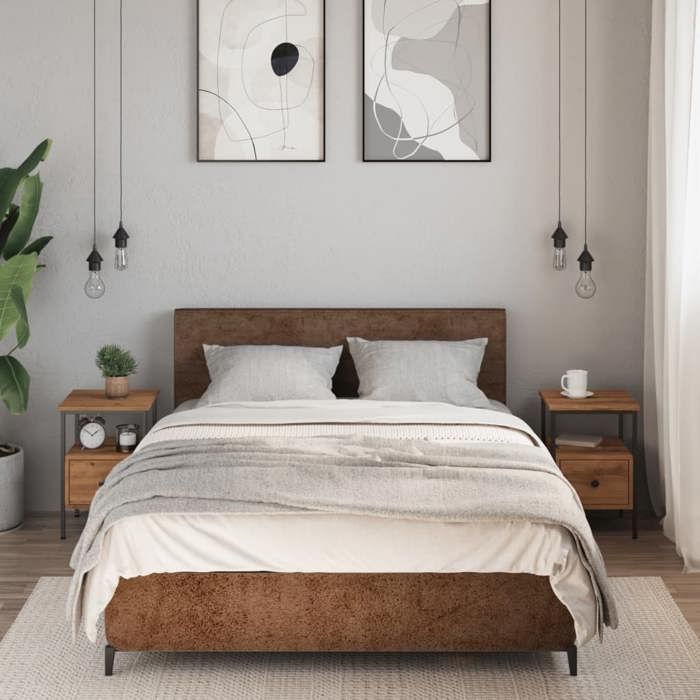 VidaXL Bedside Tables 2 Pcs Artisan Oak Engineered Wood, Bedside Table, Bedroom Furniture, Cabinet 857265