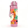 1PC Abstract Color Block Bird Couple 750ml Color Plastic Sports Water Bottle Leakproof Flip Straw Lid Suitable for Sports Office Home Use